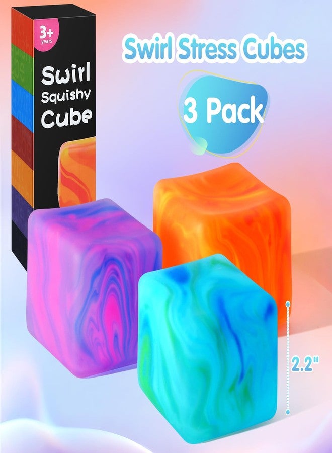 TMHAI Fidget Toys Squishy Stress Cube, Swirl Stress Balls for Kids Adults Squishies Stress Relief, Ice Squishy Cube Sugar Balls, Sensory Toys for Kids with Autism, Fidgets for Classroom Prize Toys - Image 5